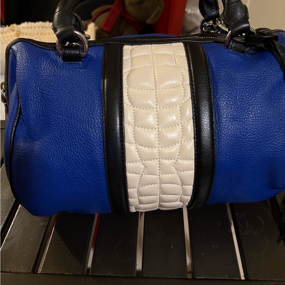Aime kestenberg Blue and White Leather Handbag